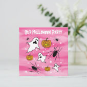 Gepersonaliseerde Halloween Geesten, Pompoenen en  Kaart (Staand voorkant)