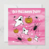 Gepersonaliseerde Halloween Geesten, Pompoenen en  Kaart (Voorkant)