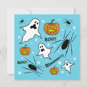 Gepersonaliseerde Halloween Geesten, Pompoenen en  Kaart (Voorkant)