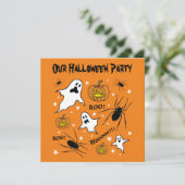 Gepersonaliseerde Halloween Geesten, Pompoenen en  Kaart (Staand voorkant)