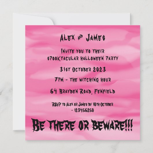 Gepersonaliseerde Halloween Geesten, Pompoenen en  Kaart (Achterkant)