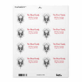 Gepersonaliseerde Halloween Geesten Schedel Bloeme Etiket (Full Sheet)