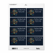 Gepersonaliseerde Halloween Geesten Schedel Bloeme Etiket (Full Sheet)