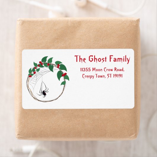 Gepersonaliseerde Halloween Geesten Schedel Bloeme Etiket (Insitu)