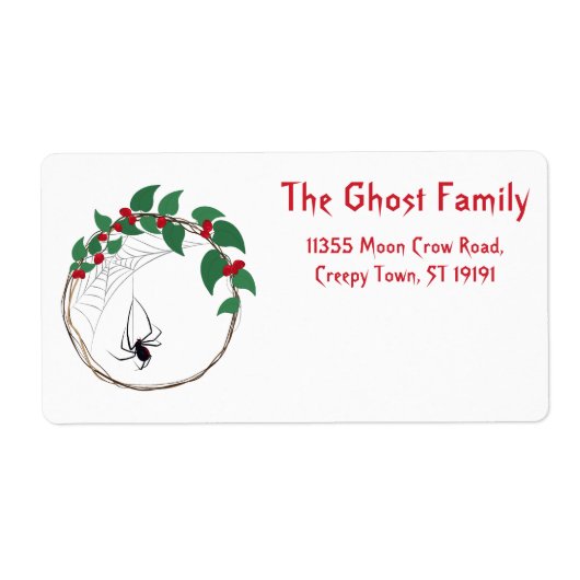 Gepersonaliseerde Halloween Geesten Schedel Bloeme Etiket (Voorkant)