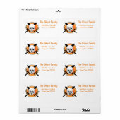 Gepersonaliseerde Halloween Geesten Schedel Bloeme Etiket (Full Sheet)