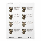 Gepersonaliseerde Halloween Geesten Schedel Bloeme Etiket (Full Sheet)