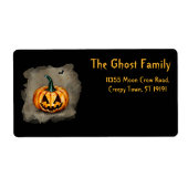 Gepersonaliseerde Halloween Ghosts Pumpkin Etiket (Voorkant)