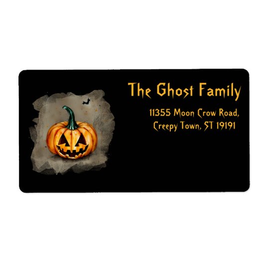 Gepersonaliseerde Halloween Ghosts Pumpkin Etiket (Voorkant)