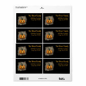 Gepersonaliseerde Halloween Ghosts Pumpkin Etiket (Full Sheet)
