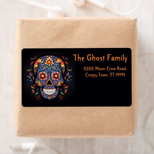Gepersonaliseerde Halloween Ghosts Pumpkin Etiket (Insitu)