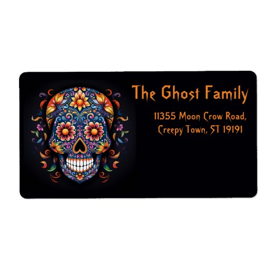 Gepersonaliseerde Halloween Ghosts Pumpkin Etiket (Voorkant)