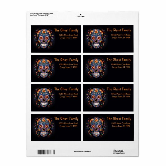 Gepersonaliseerde Halloween Ghosts Pumpkin Etiket (Full Sheet)