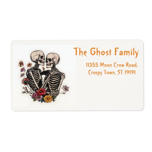 Gepersonaliseerde Halloween Ghosts Pumpkin Etiket (Voorkant)
