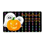 Gepersonaliseerde Halloween Ghosts Pumpkin Etiket (Voorkant)