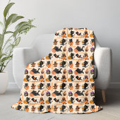 Gepersonaliseerde Halloween Kattendeken – Schattig Fleece Deken