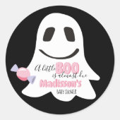 Gepersonaliseerde Halloween Little Boo Sticker (Voorkant)