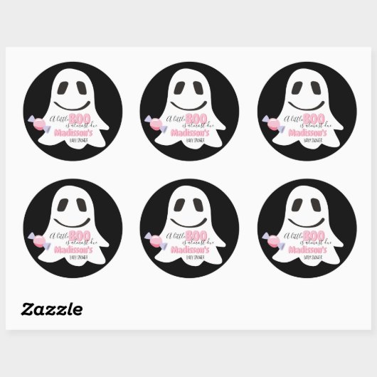 Gepersonaliseerde Halloween Little Boo Sticker (Vel)