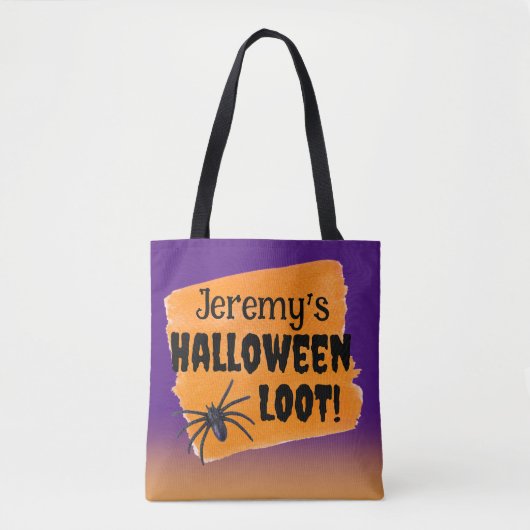 Gepersonaliseerde Halloween Loot Trick-or-Treat Tote Bag (Voorkant)