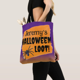 Gepersonaliseerde Halloween Loot Trick-or-Treat Tote Bag