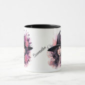 Gepersonaliseerde Halloween mooie heks Mok (Midden)