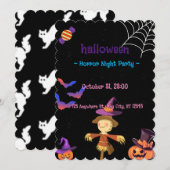 GEPERSONALISEERDE HALLOWEEN NIGHT HORROR FEEST UIT FEESTDAGENKAART (Voorkant / Achterkant)