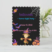 GEPERSONALISEERDE HALLOWEEN NIGHT HORROR FEESTJE U FEESTDAGENKAART (Staand voorkant)