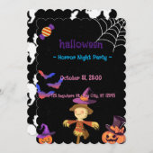 GEPERSONALISEERDE HALLOWEEN NIGHT HORROR FEESTJE U FEESTDAGENKAART (Voorkant / Achterkant)