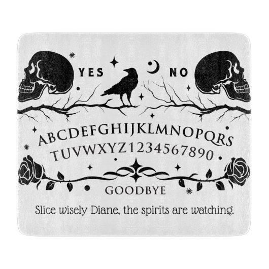 Gepersonaliseerde Halloween Ouija Snijplank (Voorkant)