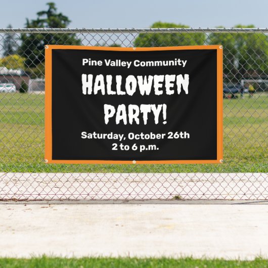 Gepersonaliseerde Halloween Party Banner (Insitu)