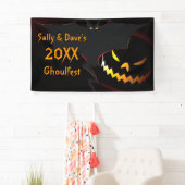 Gepersonaliseerde Halloween Party Banner Bat Lante (Insitu)