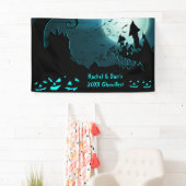 Gepersonaliseerde Halloween Party Banner Haunted H (Insitu)