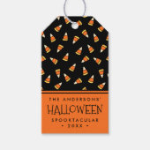Gepersonaliseerde Halloween Party Candy Corn Cadeaulabel (Voorkant)