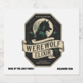 Gepersonaliseerde Halloween Party Drank-Weerwolven Bier Etiket (Enkel label)
