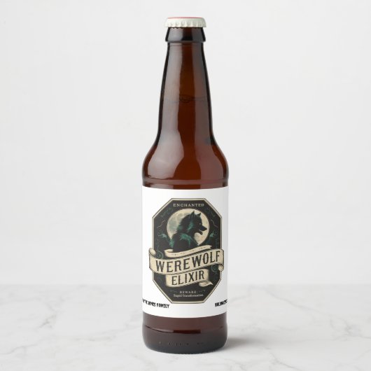 Gepersonaliseerde Halloween Party Drank-Weerwolven Bier Etiket (Voorkant)
