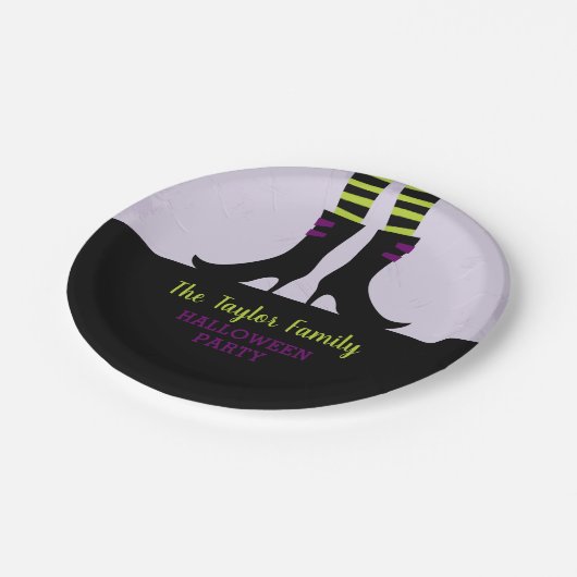 Gepersonaliseerde Halloween Party met Wschopte Wit Papieren Bordje (Gekanteld)