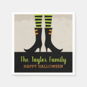 Gepersonaliseerde Halloween Party met Wschopte Wit Servet (Voorkant)