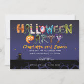 Gepersonaliseerde Halloween Party Spooky Typografi Kaart (Voorkant)