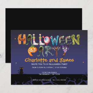 Gepersonaliseerde Halloween Party Spooky Typografi Kaart