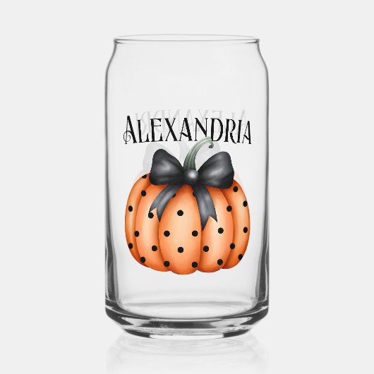 Gepersonaliseerde Halloween pompoen boog Blikvorm Glas (Achterkant)