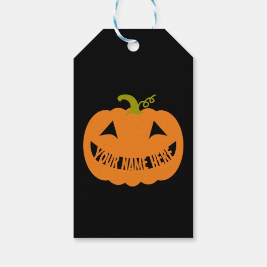 Gepersonaliseerde Halloween Pumpkin Cadeaulabel (Achterkant)