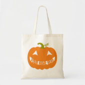 Gepersonaliseerde Halloween Pumpkin-Canvas tas (Voorkant)