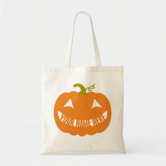 Gepersonaliseerde Halloween Pumpkin-Canvas tas (Voorkant)