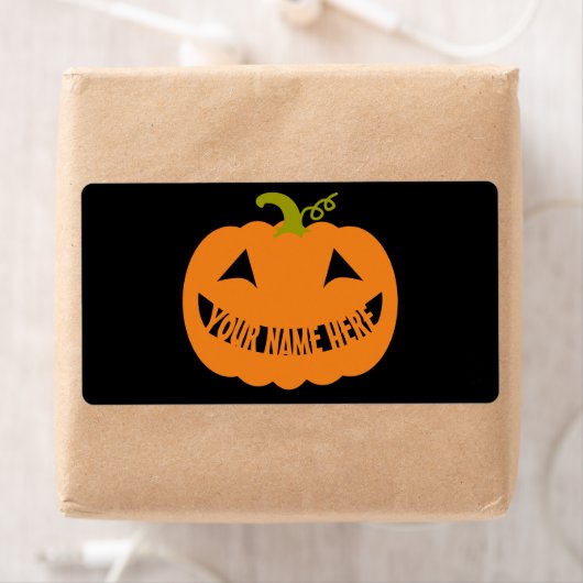 Gepersonaliseerde Halloween Pumpkin Etiket (Insitu)