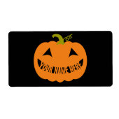 Gepersonaliseerde Halloween Pumpkin Etiket (Voorkant)