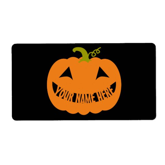 Gepersonaliseerde Halloween Pumpkin Etiket (Voorkant)