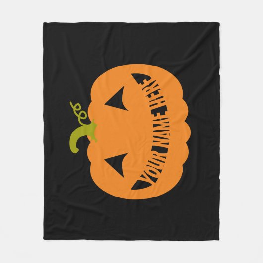 Gepersonaliseerde Halloween Pumpkin Fleece Deken (Voorkant)