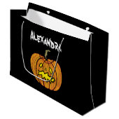 Gepersonaliseerde Halloween Pumpkin Groot Cadeauzakje (Voorkant Gekanteld)
