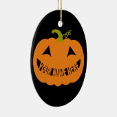 Gepersonaliseerde Halloween Pumpkin Keramisch Ornament (Rechts)