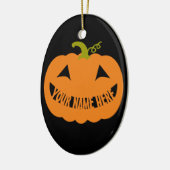 Gepersonaliseerde Halloween Pumpkin Keramisch Ornament (Links)